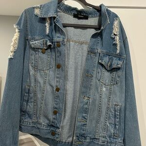 Forever 21 Distressed Denim Jacket